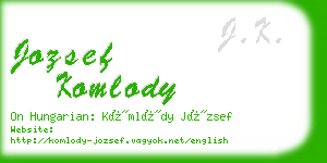 jozsef komlody business card